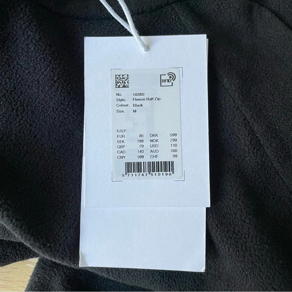 New! Rains Black Fleece Half Zip Pullover Top nwt 29700 - Picture 13 of 15